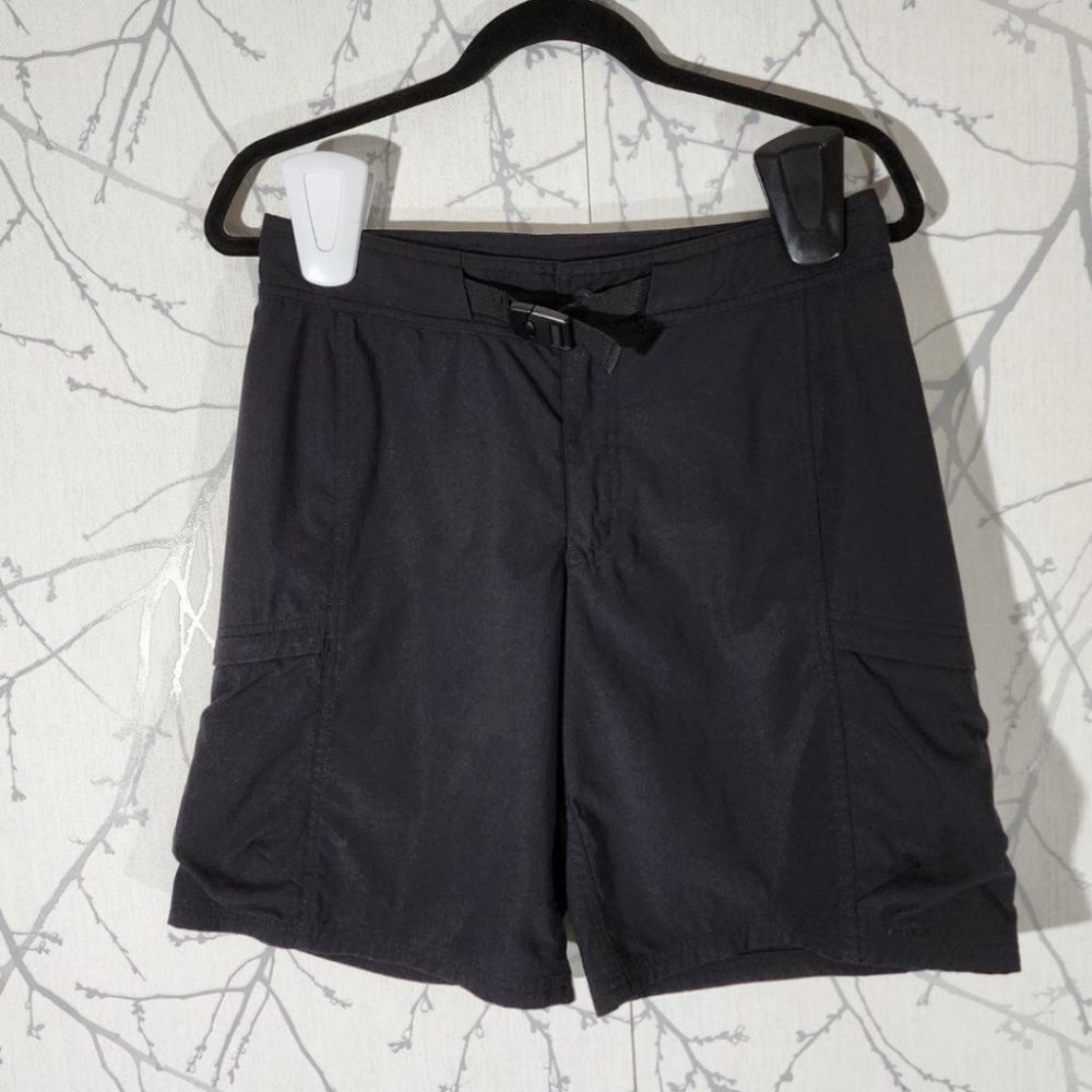 MEC Black Mid Rise Cargo Style Hiking Shorts